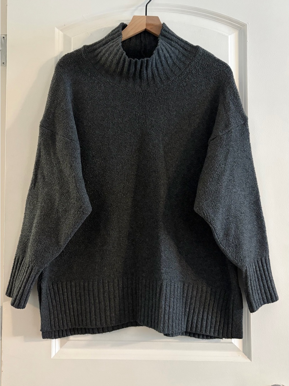a new day Dark Charcoal Ribbed Mock Neck Sweater